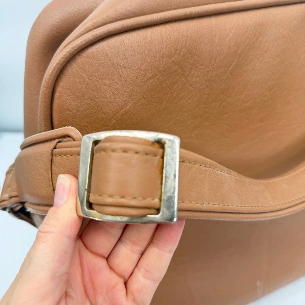 Vintage Samsonite Concord Shoulder Bag VTG Tan Faux Leather Travel Luggage
